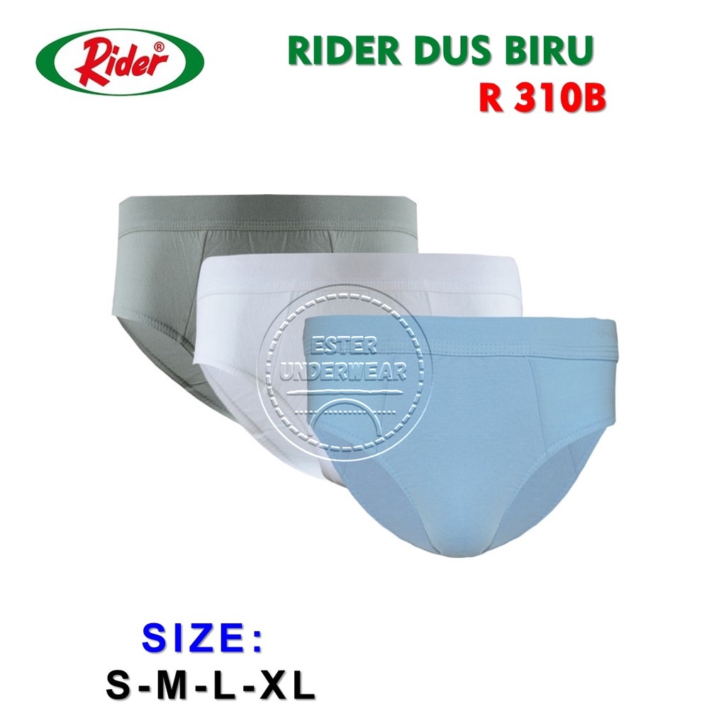 Celana Dalam Rider MENS SPANDEX R 310 B Dus Biru 100% Katun isi 3Pcs