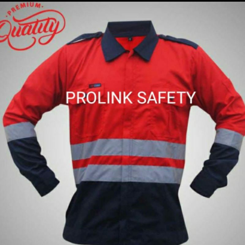 SERAGAM BAJU SAFETY MERAH DONGKER 5CM