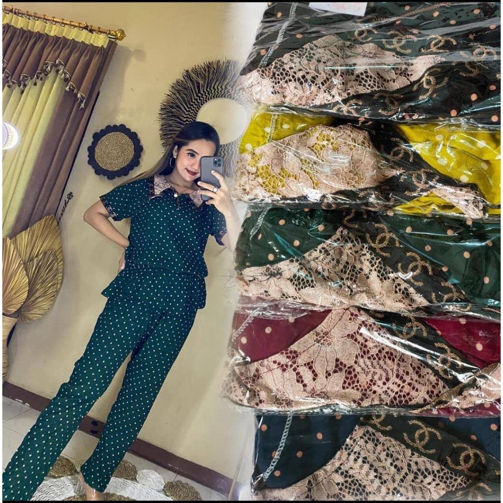 SETELAN CP RENDA ARAB POLKADOT BUSUI RAYON MURAH