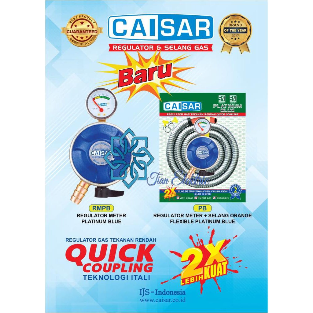 CAISAR Regulator Gas Quick Coupling Platinum Blue