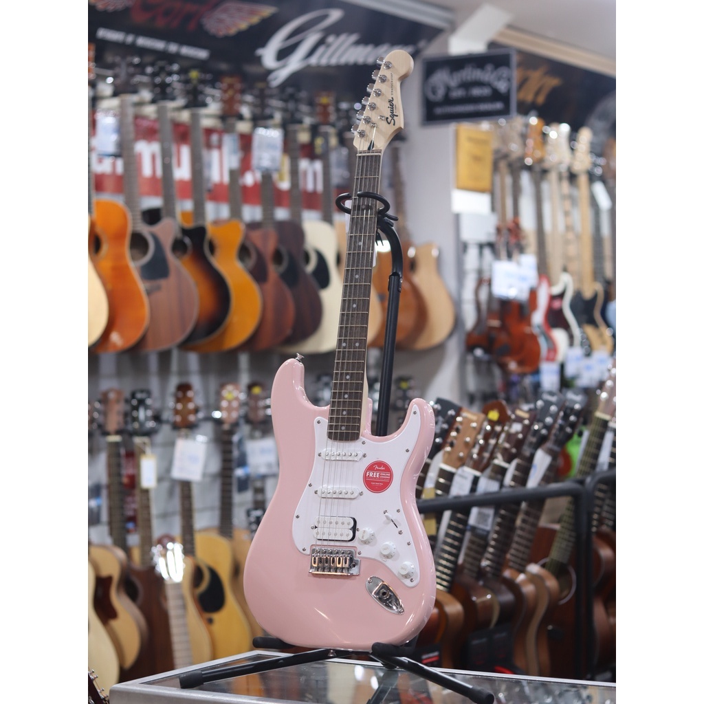 Squier Bullet Stratocaster HSS Tremolo Laurel FB Shell Pink - SPK