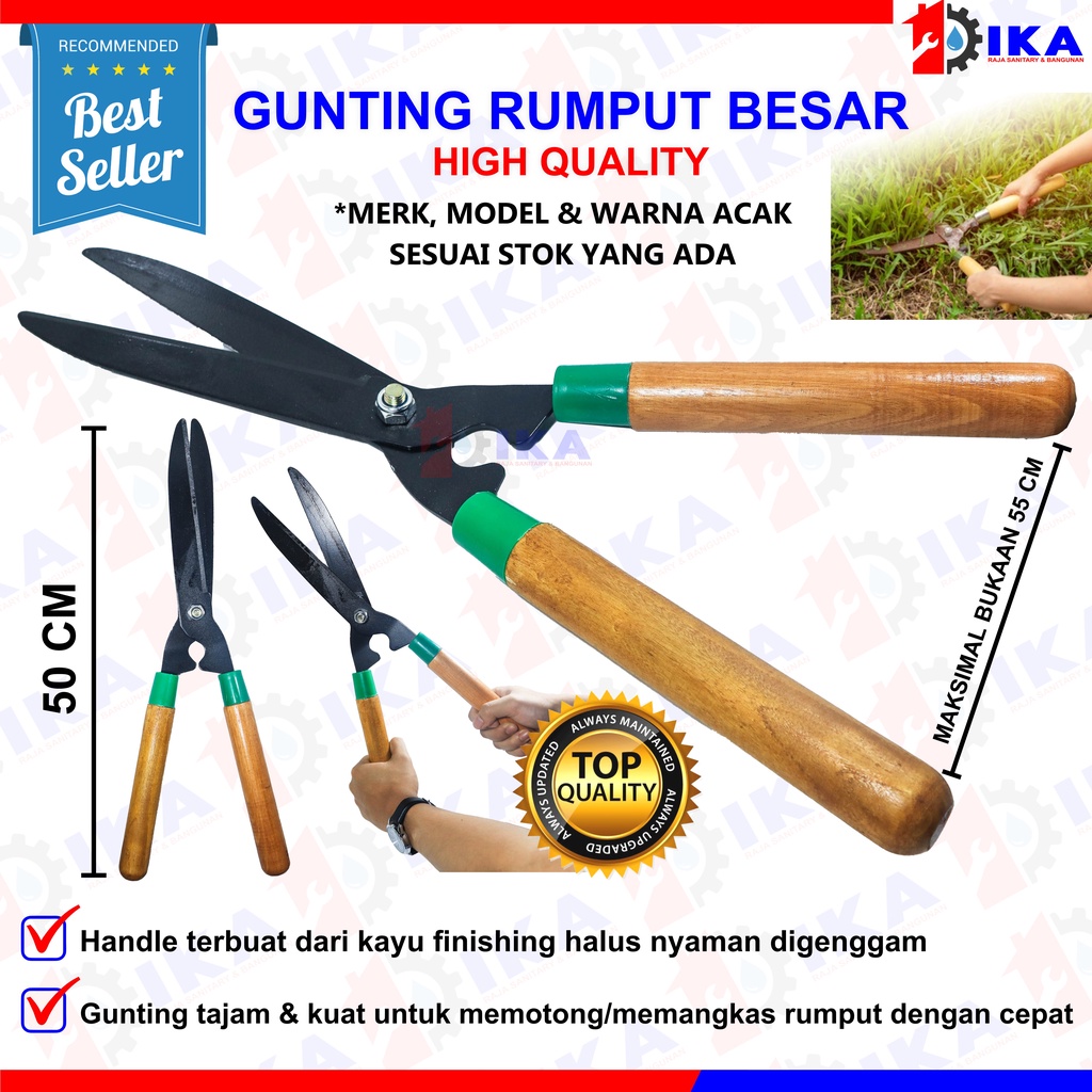 Gunting Rumput Gagang Kayu LOKAL Taman Kebun Dahan Ranting Daun Pagar MURAH / Gunting Rumput Besi Tajam Alat Berkebun Gunting Ranting Kenmaster