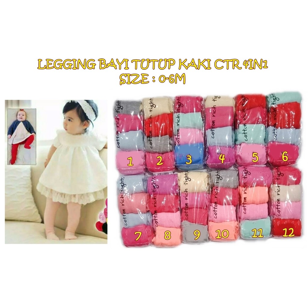 LEGGING CTR GIRL 4 IN 1 LEGGING BAYI TUTUP KAKI hanya ada kode abjad