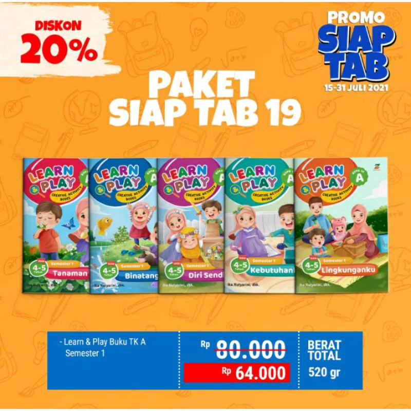 PAKET TEMATIK TK A &amp; TK B LEARN AND PLAY