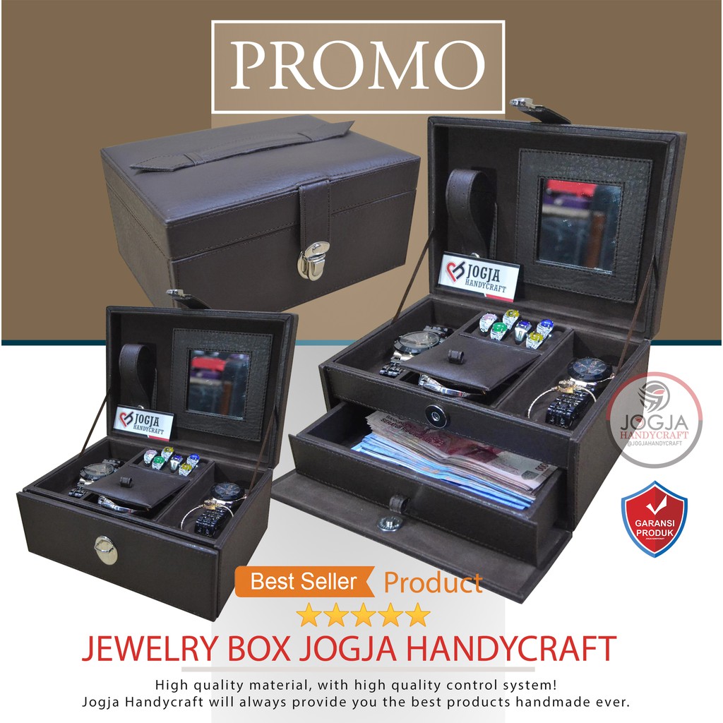 Full Brown Jewelry Box / Kotak Perhiasan / Tempat Perhiasan