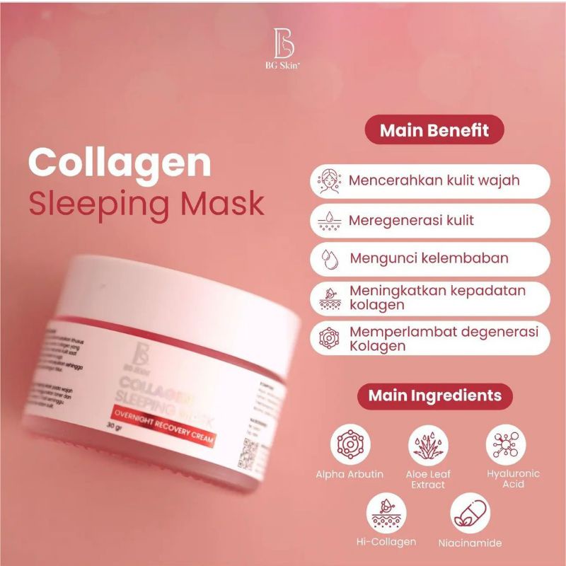 (FREE GIFT) COLLAGEN SLEEPING MASK BEAUTY GLOW BG SKINCARE