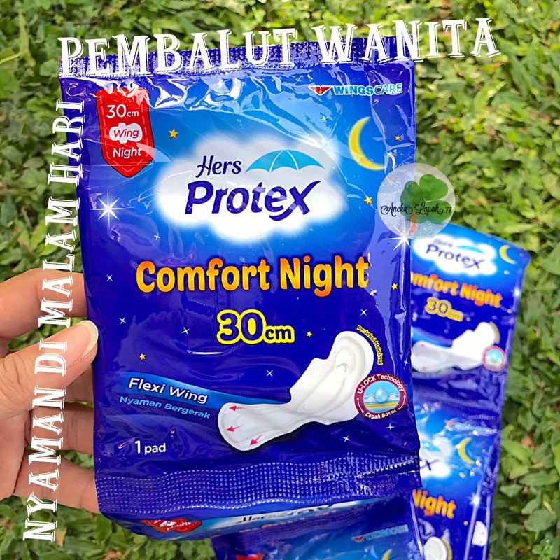 Hers Protex Comfort Night 30 cm/EXTRA MAXI SACHET Pembalut Wanita Nyaman Digunakan Softex RENCENG