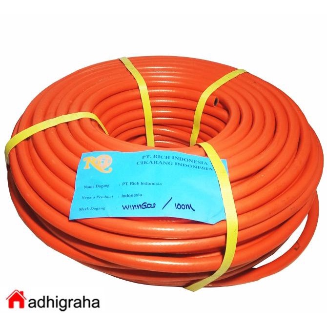 1M Selang Gas Lpg Orange Hitam Winn Gas Sni