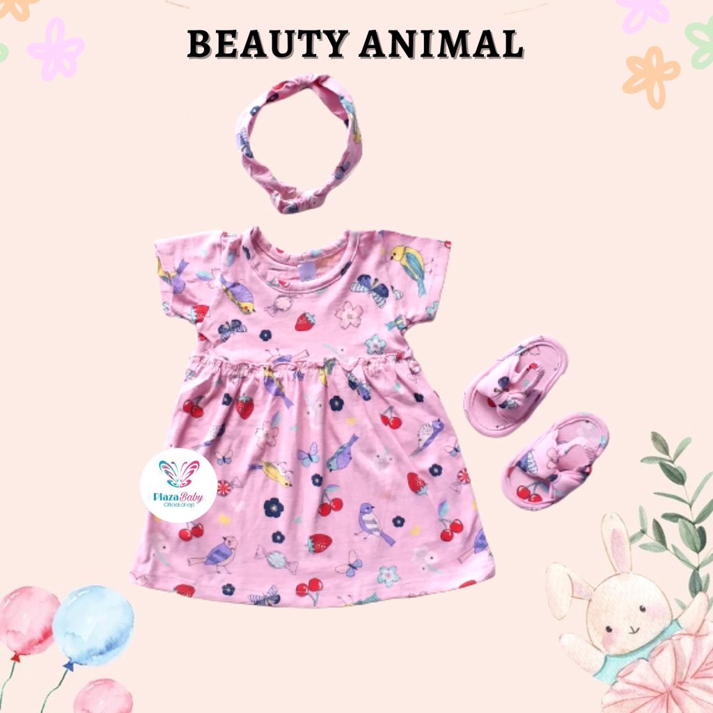 Plazababyku MX BRIYANA DRESS SANDALS dress bayi motif bunga yang lucu free headband + sandal PART3