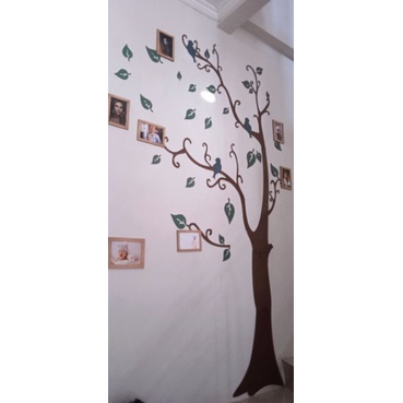 LMC 0038 - Wall Sticker Family Tree / Interior Pohon Musim Semi / Wall Sticker Dinding Kayu / Walpaper Kayu / Wallpaper Unik / Hiasan Dinding Kayu / Dekorasi Ruang Kamar Tamu / Frame Foto Sticker / Wallstiker Kamar Anak / 3d / Wall Stiker Anak Unik