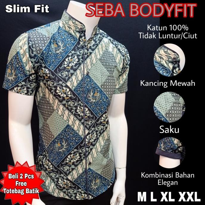 BATIK PRIA SLIM FIT PREMIUM SEBA ARJUNA KERAH SHANGHAI