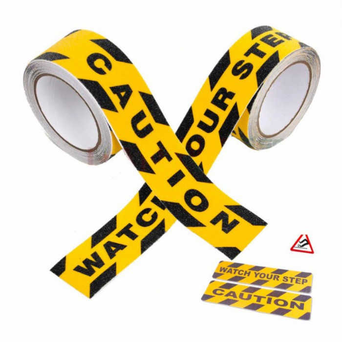 Anti slip lantai tangga CAUTION kuning 2 inch - CAUTION