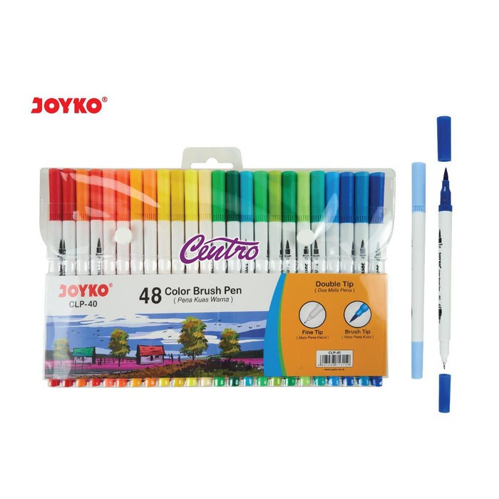 

Joyko Color Brush Pen Pena Dual Tip Spidol Set 48 Warna CLP-40 CLP40