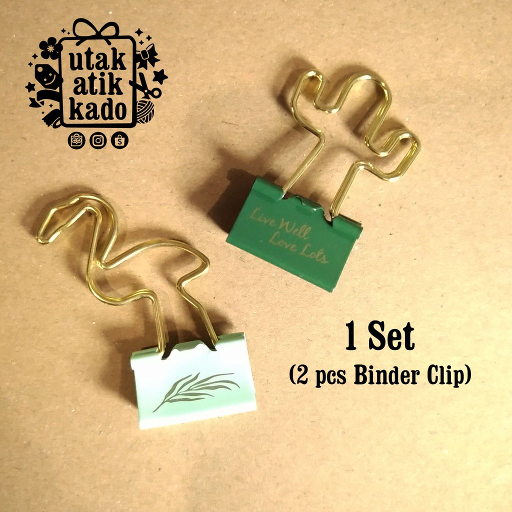

BINDER CLIP EMAS CACTUS FLAMINGO (1 SET=2 PCS)