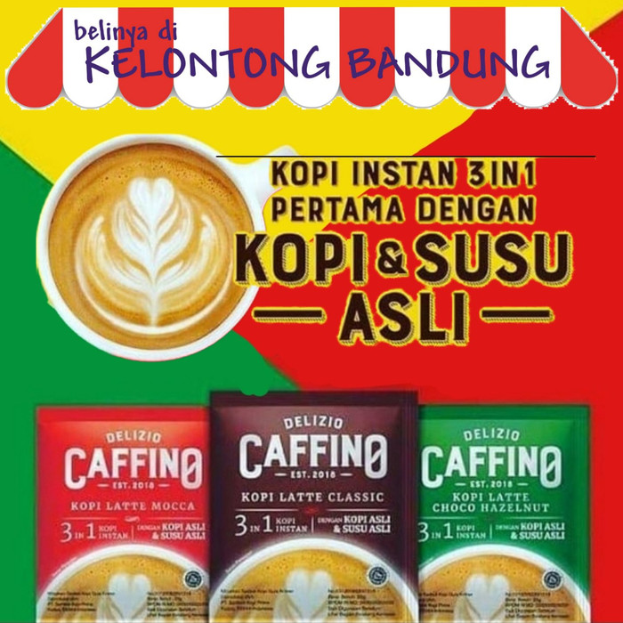 

PROMO Delizio Caffino Kopi Susu Latte Instant Hazelnut Classic Mocca Renceng - Mocca