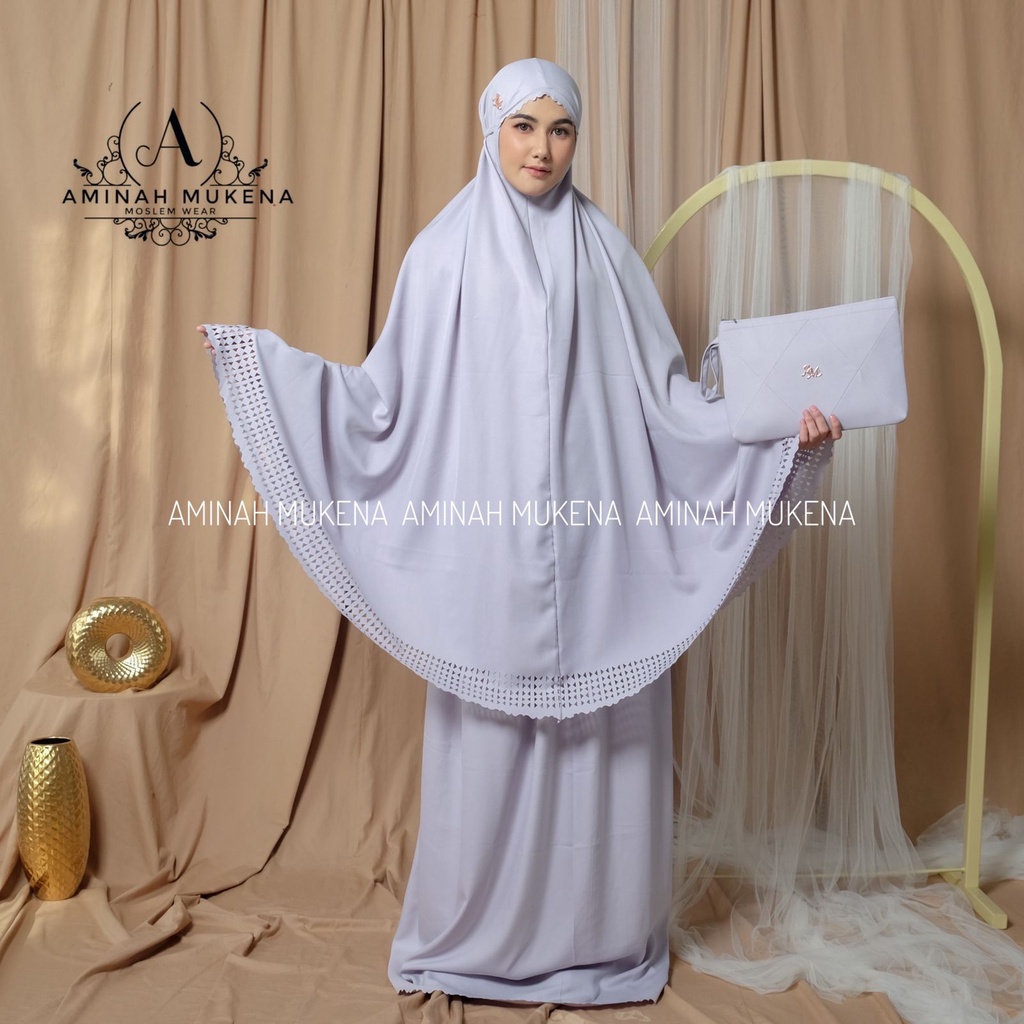 Mukena Dewasa Shakilla 2 in 1 Laser Cut Mewah Aminah