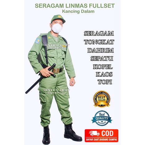 Premium COD !! SERAGAM LINMAS /BAJU HANSIP FULLSET SEPATU GROSIR TERMURAH Termurah