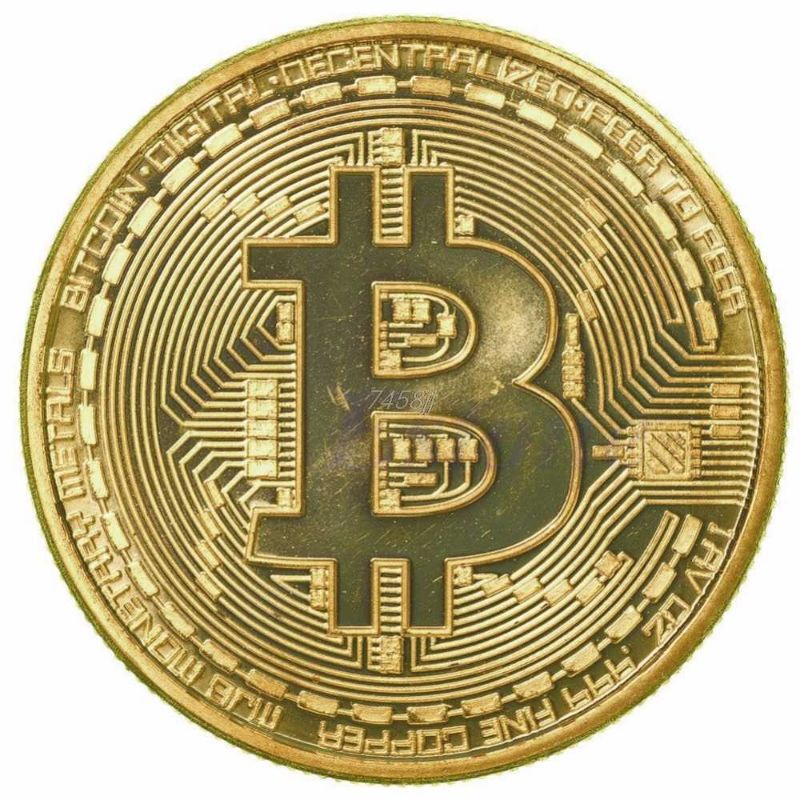 miniatur bitcoin bahan logam