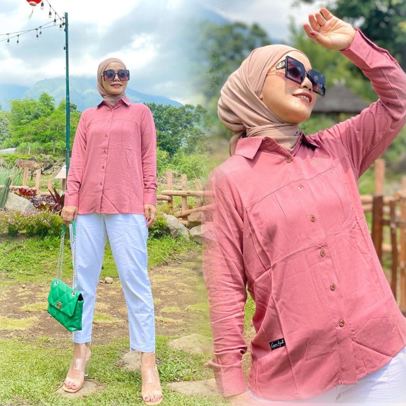 KEMEJA ATASAN PINK CESAN HIJAB OFFICIAL ORIGINAL