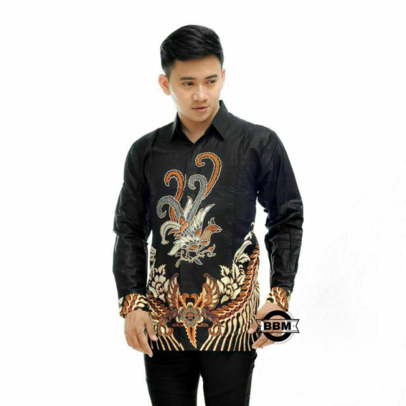 Batik Nuansa Batik Pria Lengan Panjang Batik Premium Modern Rajata Size M L XL XXL