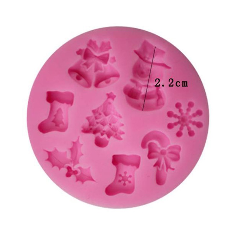 (Theredsunrisesiwy.Id) Cetakan Fondant / Cokelat Bahan Silikon Desain Boneka Salju Tema Natal Untuk Dapur