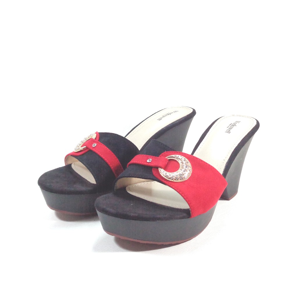 Workswell Sandal Wedges Wanita Warna Merah Kode 32H09R