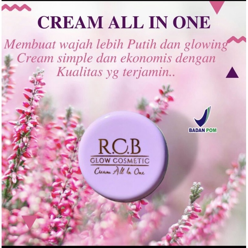 TERLARIS ‼️ CREAM RCB GLOW ORIGINAL KEMASAN EMBOS BPOM CREAM  2 IN 1 CREAM SIANG MALAM 100% AMAN (st