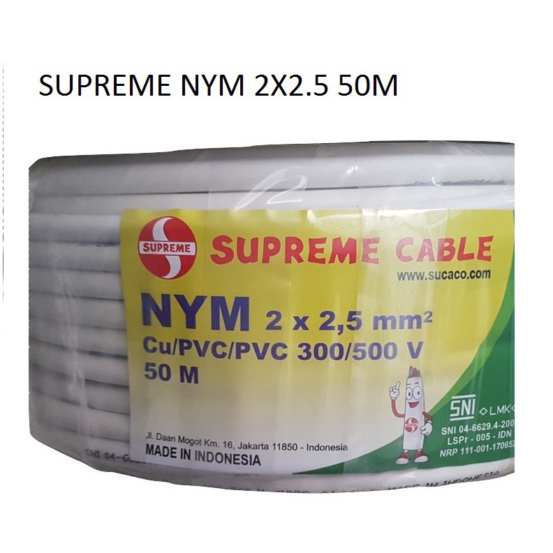 SUPREME KABEL NYM 2X2,5 mm 50m - Kabel Listrik Supreme 2x2.5 mm 50m