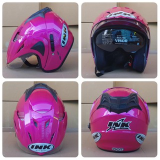 Promo HELM INK T1 DOUBLE VISOR SUPER PINK ROSE LARIS