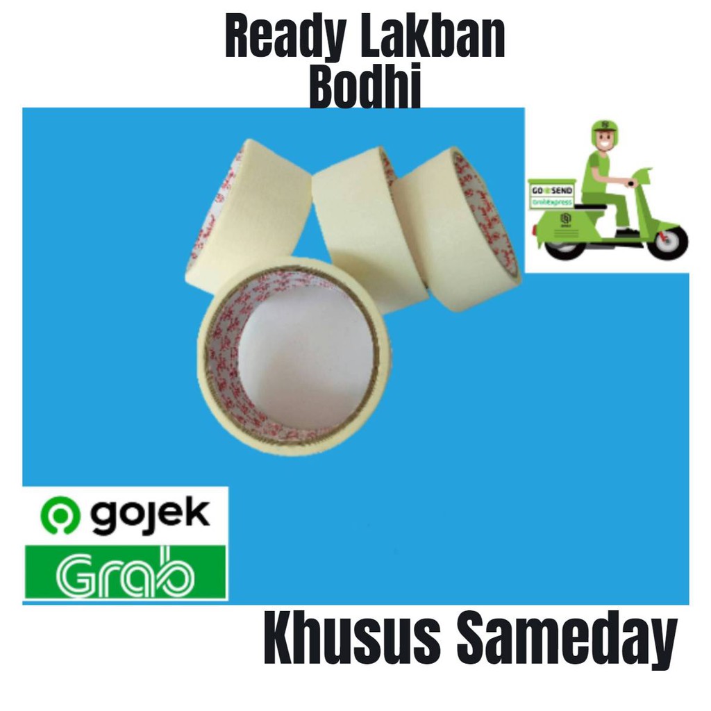

1/2 DUS & PER DUS MASKING BODHI TIPE T.BD 48MM X 15YARD # KHUSUS GRAB & GOJEK #