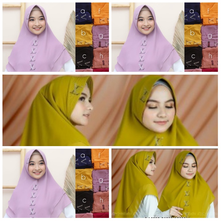 HIJAB PAYET CERUTY LV LAYER 2 HIJAB INSTAN LV HIJAB CERUTY 2 LAYER BEST SELLER ORI BY RIZKY COLLECTION