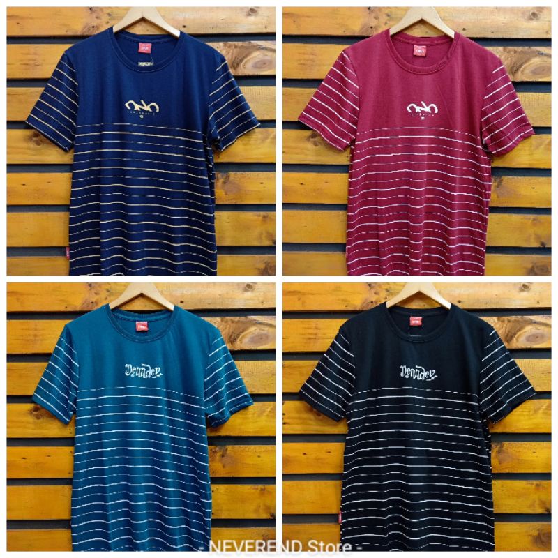 kaos salur pria lengan pendek / kaos pria lengan pendek salur murah
