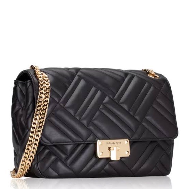 michael kors peyton original authentic shoulder bag chain gold hardware ASLI NO TIPU TIPU