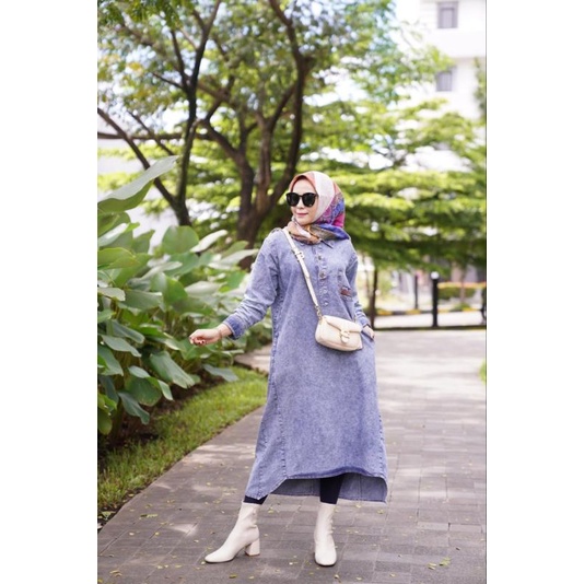 Baju Long Tunik Jeans ORI GYL Autenthic Original Brand