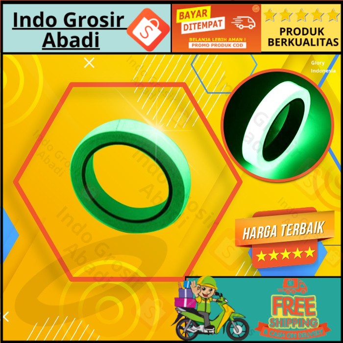 

LAKBAN ISOLASI SELOTIP GLOW IN THE DARK LUMINOUS 1.5CM X 10M