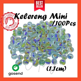 Gundu Mini 1cm 100 Pcs/ Kelereng Mini 1.1cm/ Gundu Kecil/ Kelereng Kecil