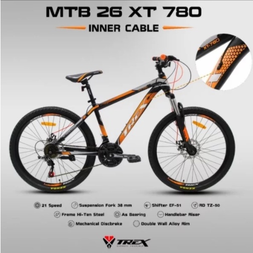 Sepeda gunung MTB 26 Trex XT-780 INNER CABLE | SUMAX