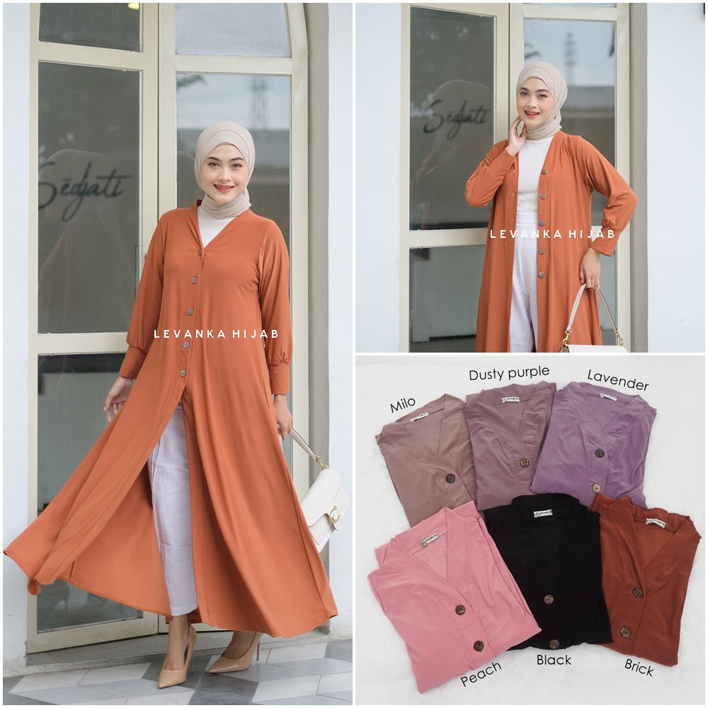 Long Cardigan atau Kardigan Panjang Wanita Bahan Jersey Korea