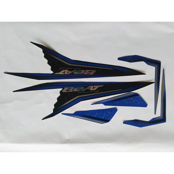 stiker striping honda beat idling stop 2020 hitam biru