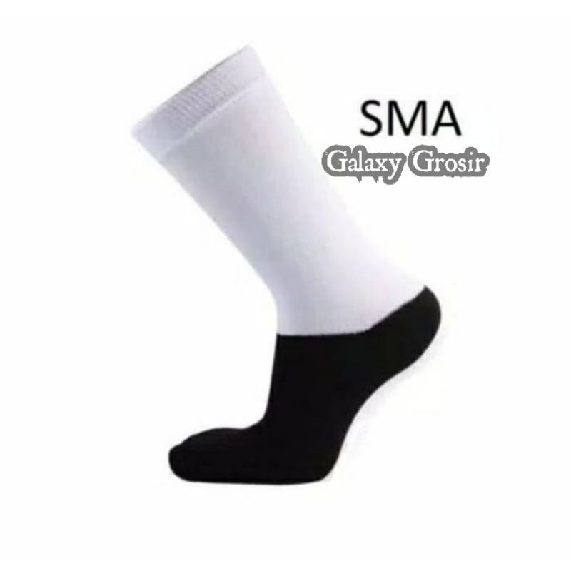 [12pcs] Kaos kaki sekolah SD SMP SMA Putih hitam harga grosir