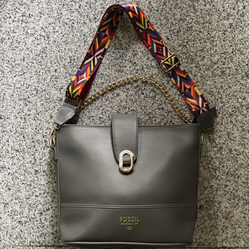 Tas Wanita Selempang Top Handle Sling Bag Murah Cewek Jalan Kasual Kerja Work Fossil Marbel Bahan Si