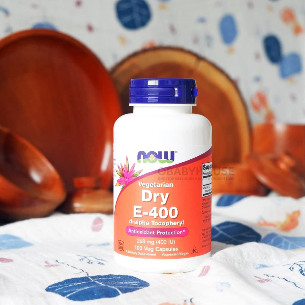 Now Foods Vegetarian Dry E-400 400IU 100 Veg Capsules