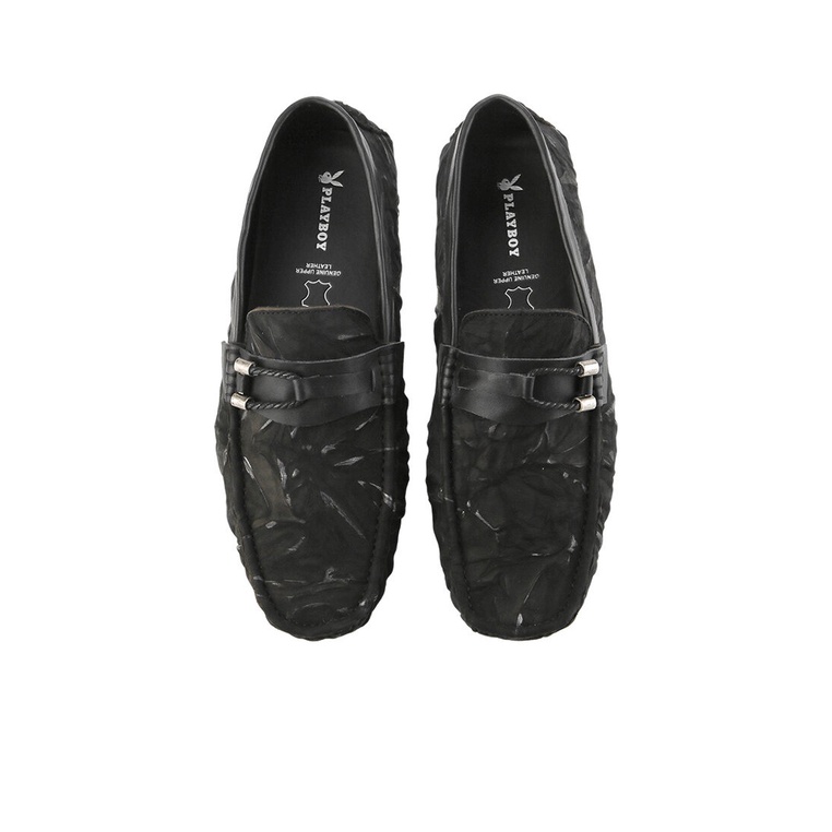 SEPATU PANSUS KULIT PLAYBOY PRIA ORIGINAL LOAFER CASUAL SEMI FORMAL HITAM PL06