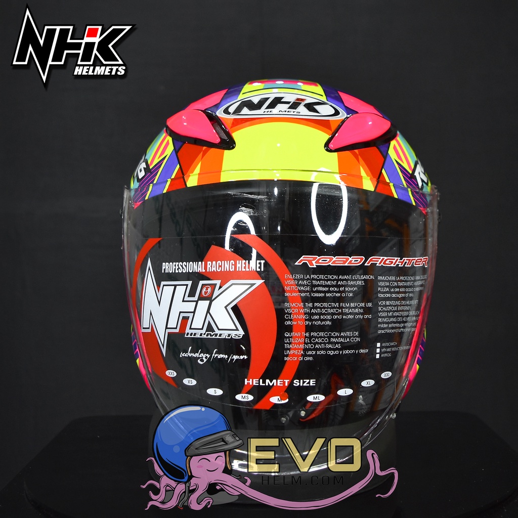 HELM NHK R6 PIGMENT PINK FLUO - YELLOW - ORANGE