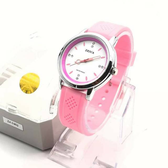 JAM TANGAN CEWEK ABG KEREN CANTIK ZEIVA TALI RUBBER ORIGINAL WATER RESIST