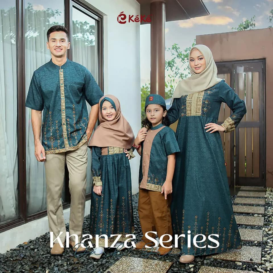 BUSANA MUSLIM SARIMBIT KEKE KHANZA SERIES 2115 DARK GREEN