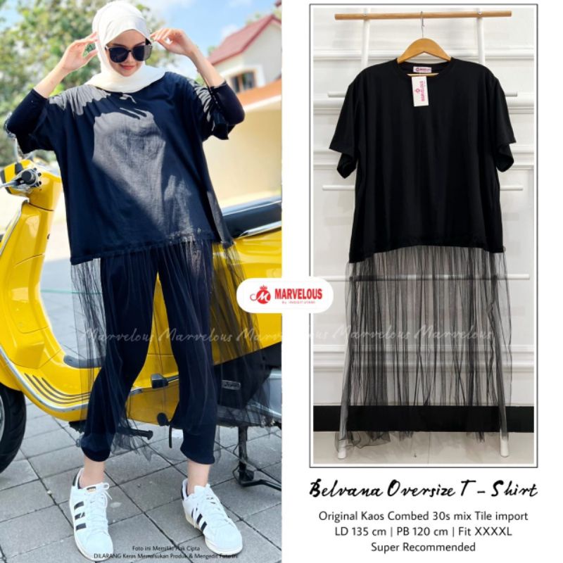 BELVANA OVERSIZE T-shirt BY MARVELOUS (OVERSIZE WANITA) Oversize muslimah modern rekomended