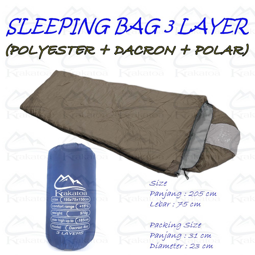 【Warna Dipilih】 Sleeping Bag &amp; Matras &amp; Bantal Angin` Polar Bulu` Dacron WATERPROOF Kantong Tidur