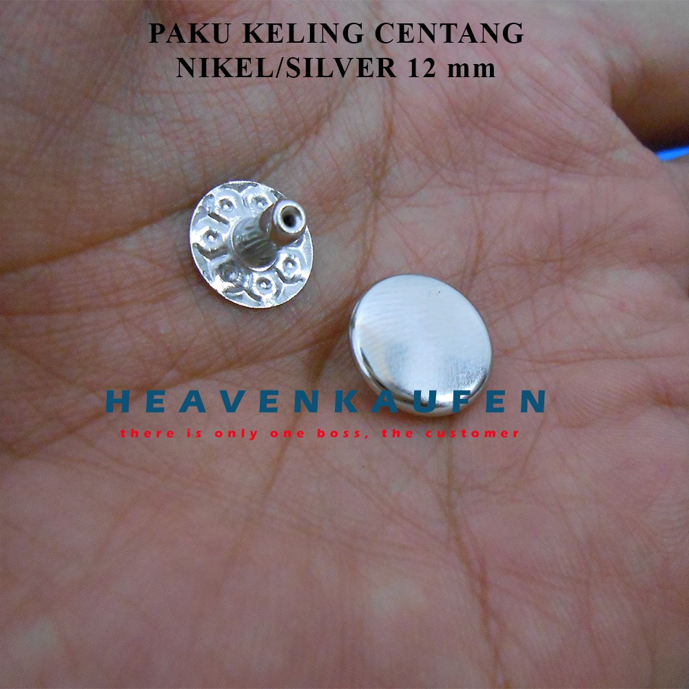 Paku Keling Rivet Centang/Gepeng Nikel Silver 12 mm Harga Per Pack isi 50 pasang