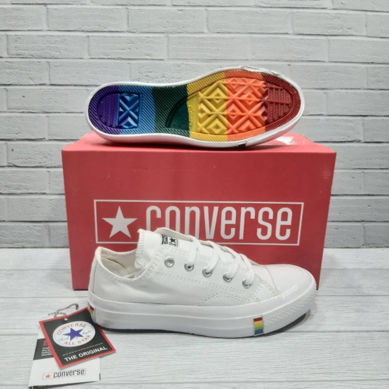 converse 70s low rainbow all white